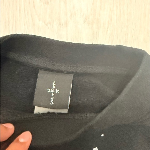 Travis Scott Cactus Jack Mens Stitched Crew Neck Sweatshirt Black Size Medium - Picture 4 of 5